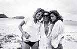 Kim Alexis, Francesco Scavullo and Gia, St. Barts, 1980